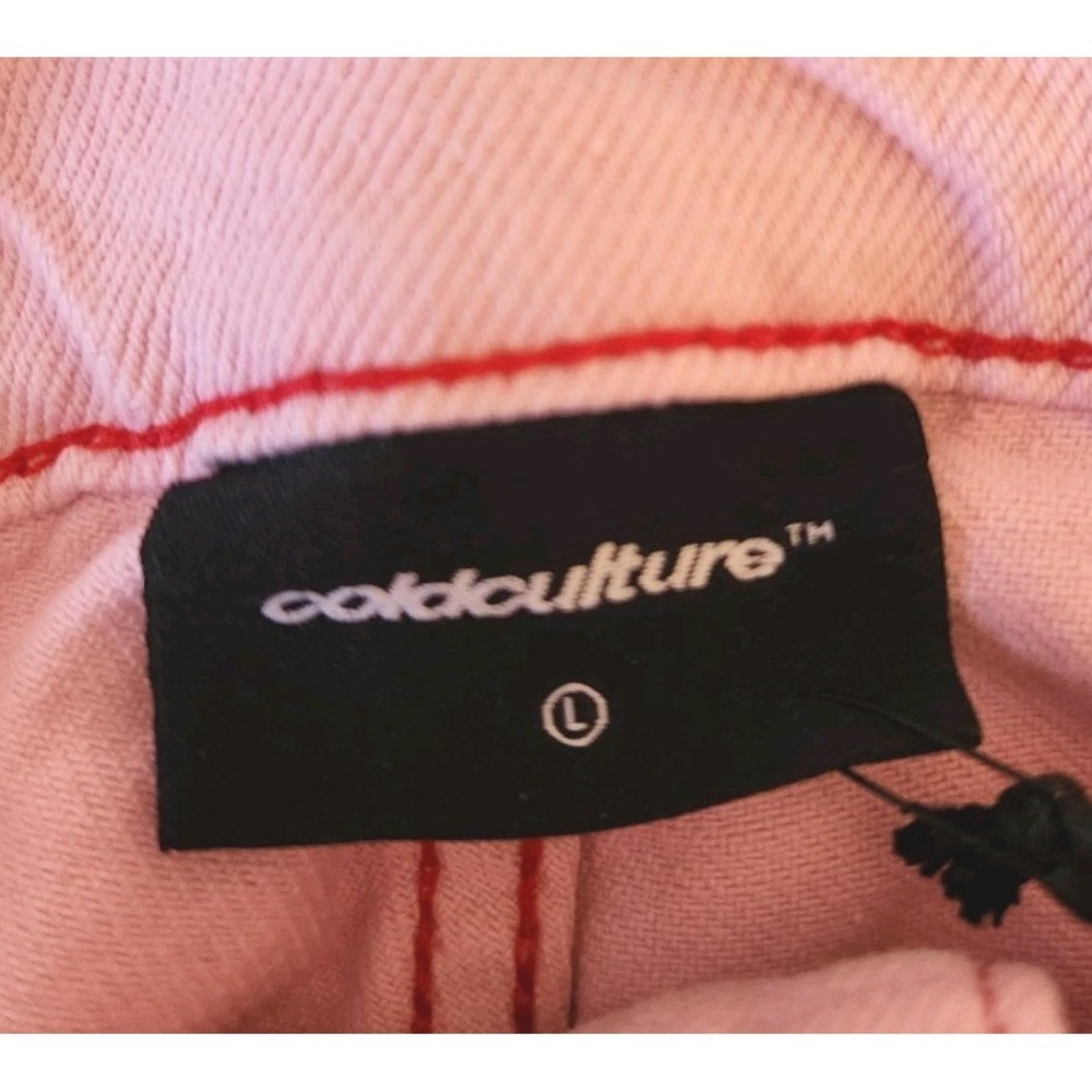 Cold Culture Stitching Jorts Sweet Lilac Pink Straight Loose Fit 100% Cotton Y2K - Picture 16 of 16